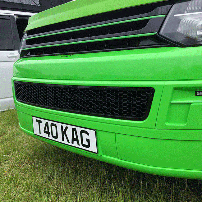 For VW T5.1 Front Bumper Honeycomb Mesh Insert Matte Black Painted | Van-X