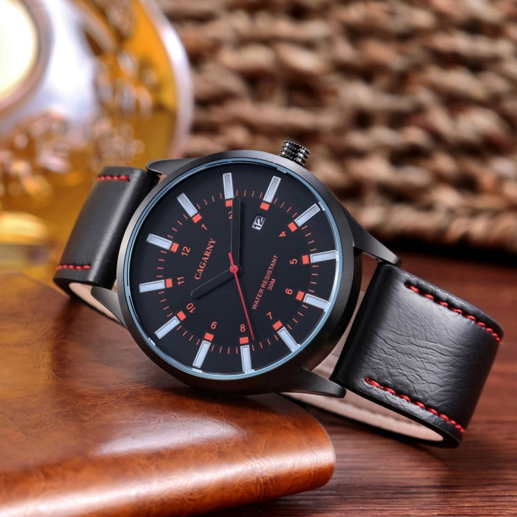 CAGARNY 6866 Fashion Dual Quartz Movement Wrist Watch with Genuine Leather Band(Orange Number), WA1024A, WA1024B, WA1024C
