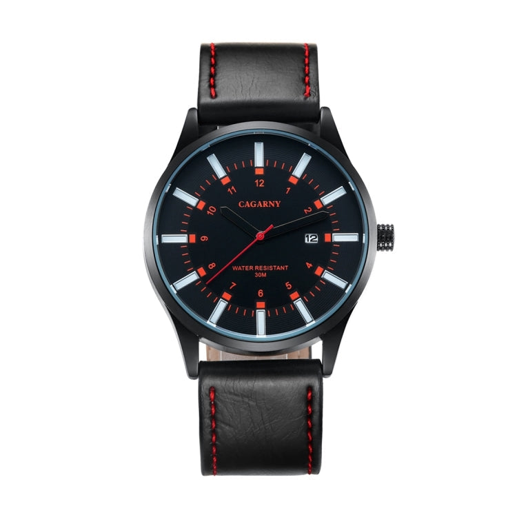 CAGARNY 6866 Fashion Dual Quartz Movement Wrist Watch with Genuine Leather Band(Orange Number), WA1024A, WA1024B, WA1024C