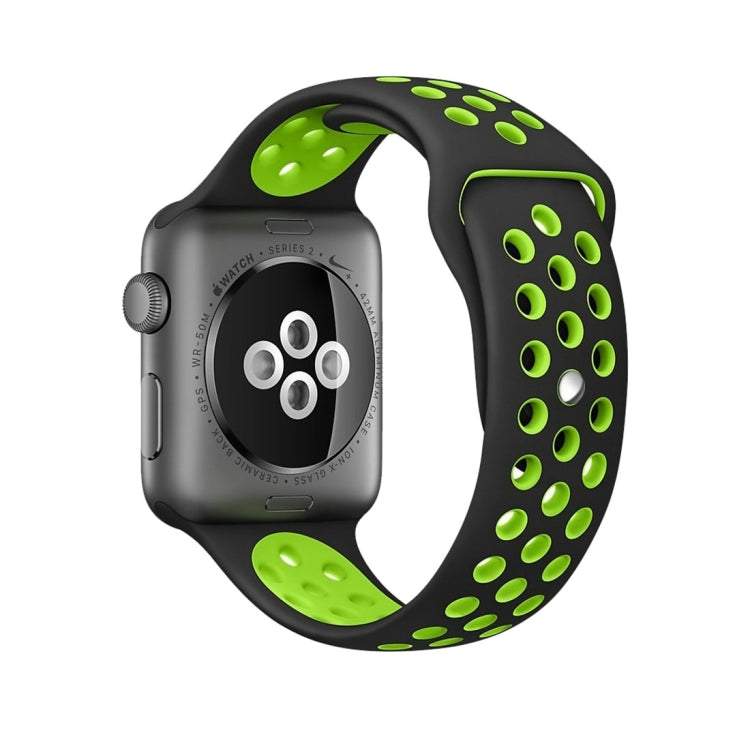 For Apple Watch Series 10 42mm / 9&8&7 41mm / SE 3&SE 2&6&SE&5&4 40mm / 3&2&1 38mm Fashionable Classical Silicone Sport Watch Band(Grey White)