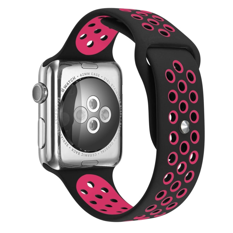For Apple Watch Series 10 42mm / 9&8&7 41mm / SE 3&SE 2&6&SE&5&4 40mm / 3&2&1 38mm Fashionable Classical Silicone Sport Watch Band(Grey White)