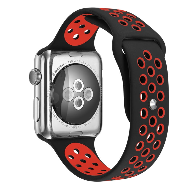 For Apple Watch Series 10 42mm / 9&8&7 41mm / SE 3&SE 2&6&SE&5&4 40mm / 3&2&1 38mm Fashionable Classical Silicone Sport Watch Band(Grey White)