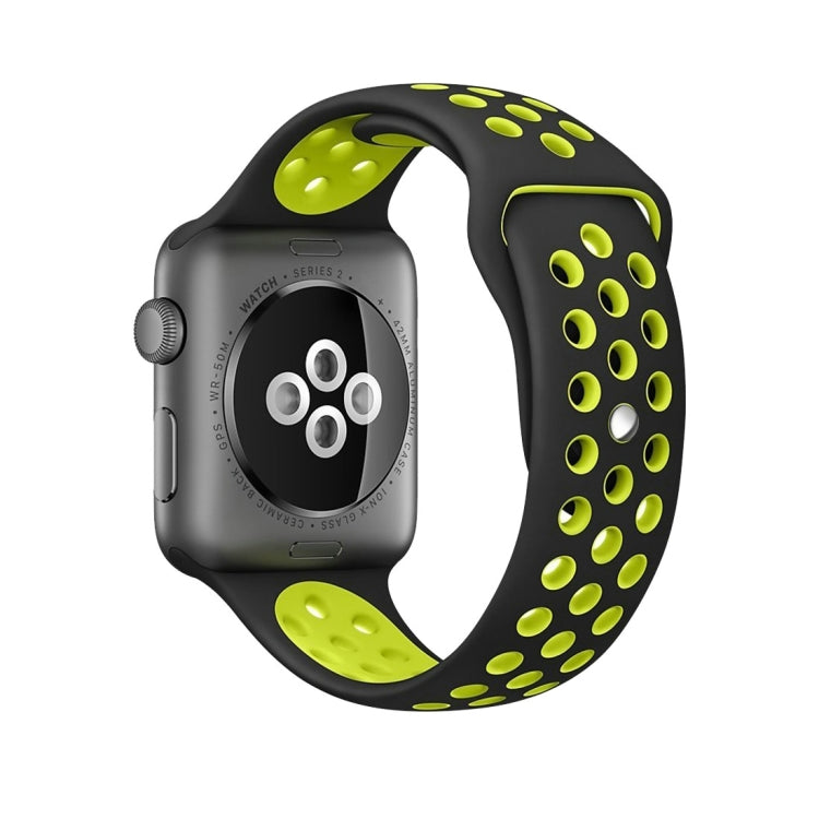 For Apple Watch Series 10 42mm / 9&8&7 41mm / SE 3&SE 2&6&SE&5&4 40mm / 3&2&1 38mm Fashionable Classical Silicone Sport Watch Band(Grey White)