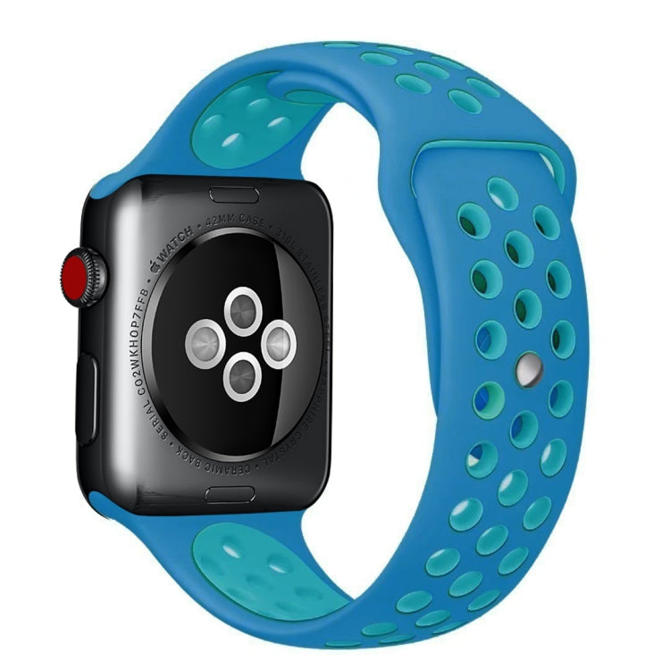 For Apple Watch Series 10 42mm / 9&8&7 41mm / SE 3&SE 2&6&SE&5&4 40mm / 3&2&1 38mm Fashionable Classical Silicone Sport Watch Band(Grey White)