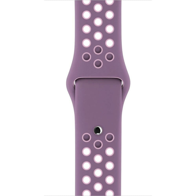 For Apple Watch Series 10 42mm / 9&8&7 41mm / SE 3&SE 2&6&SE&5&4 40mm / 3&2&1 38mm Fashionable Classical Silicone Sport Watch Band(Grey White)