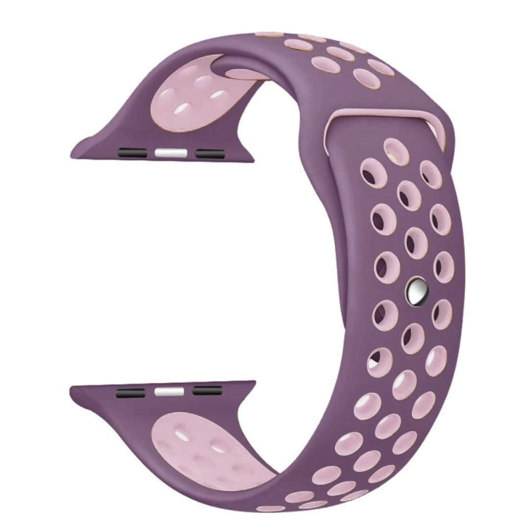 For Apple Watch Series 10 42mm / 9&8&7 41mm / SE 3&SE 2&6&SE&5&4 40mm / 3&2&1 38mm Fashionable Classical Silicone Sport Watch Band(Grey White)