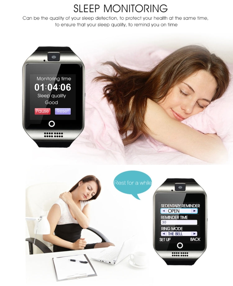 Q18 1.54 inch TFT Screen MTK6260A 360MHz Bluetooth 3.0 Smart Watch Phone, 128M + 64M Memory(Black)