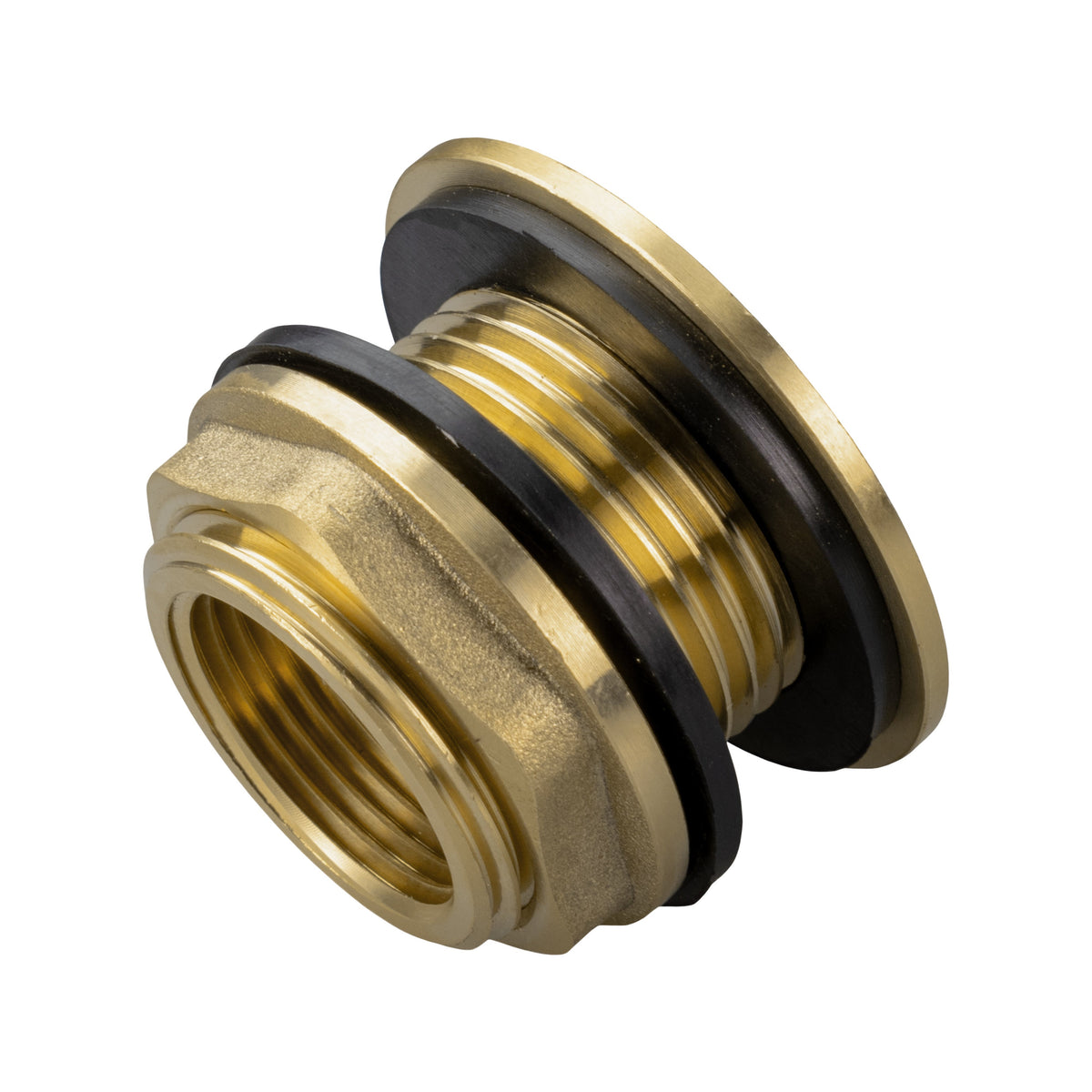 Water Butt Brass Kit 3/4in with Extended Brass Chrome Tap 1/2in Barb Tap Adapter