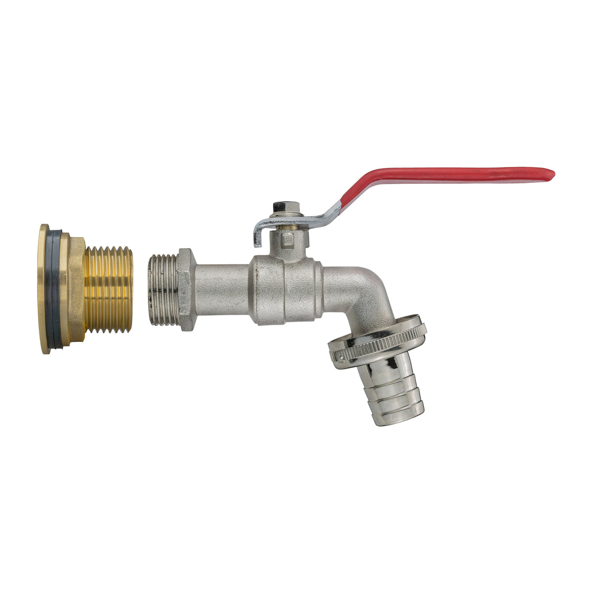 Water Butt Brass Kit 3/4" with Barbed Lever Tap and Drill Bit