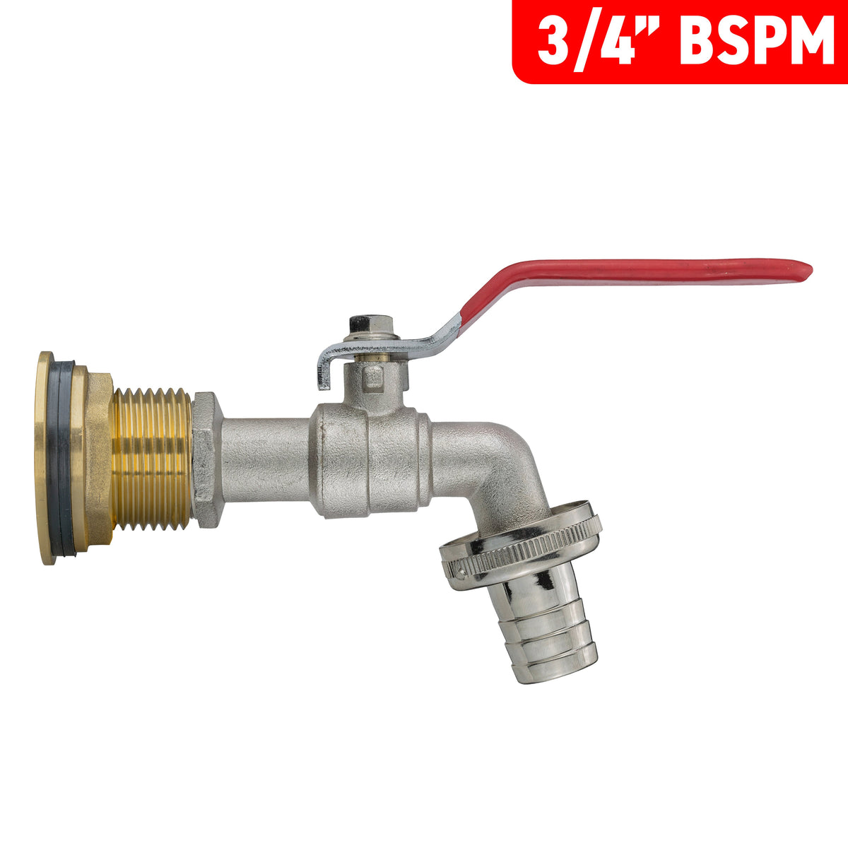 Water Butt Brass Kit 3/4" with Barbed Lever Tap and Drill Bit