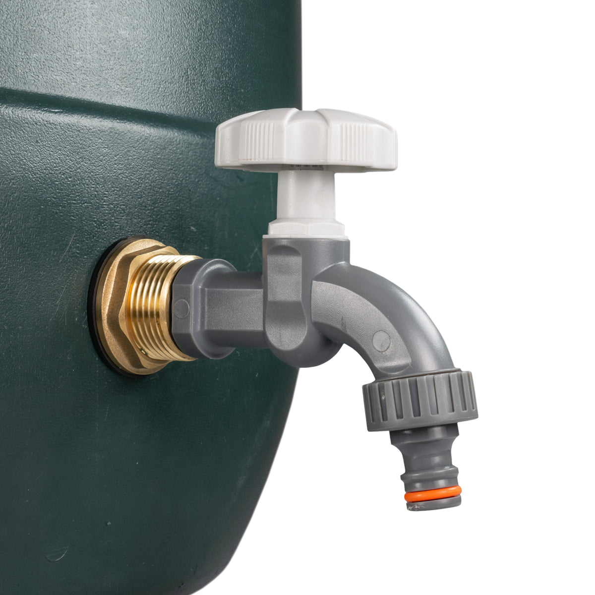 Water Butt Brass Kit 3/4in with Grey Dial Tap Hose Connector Set Water Connector