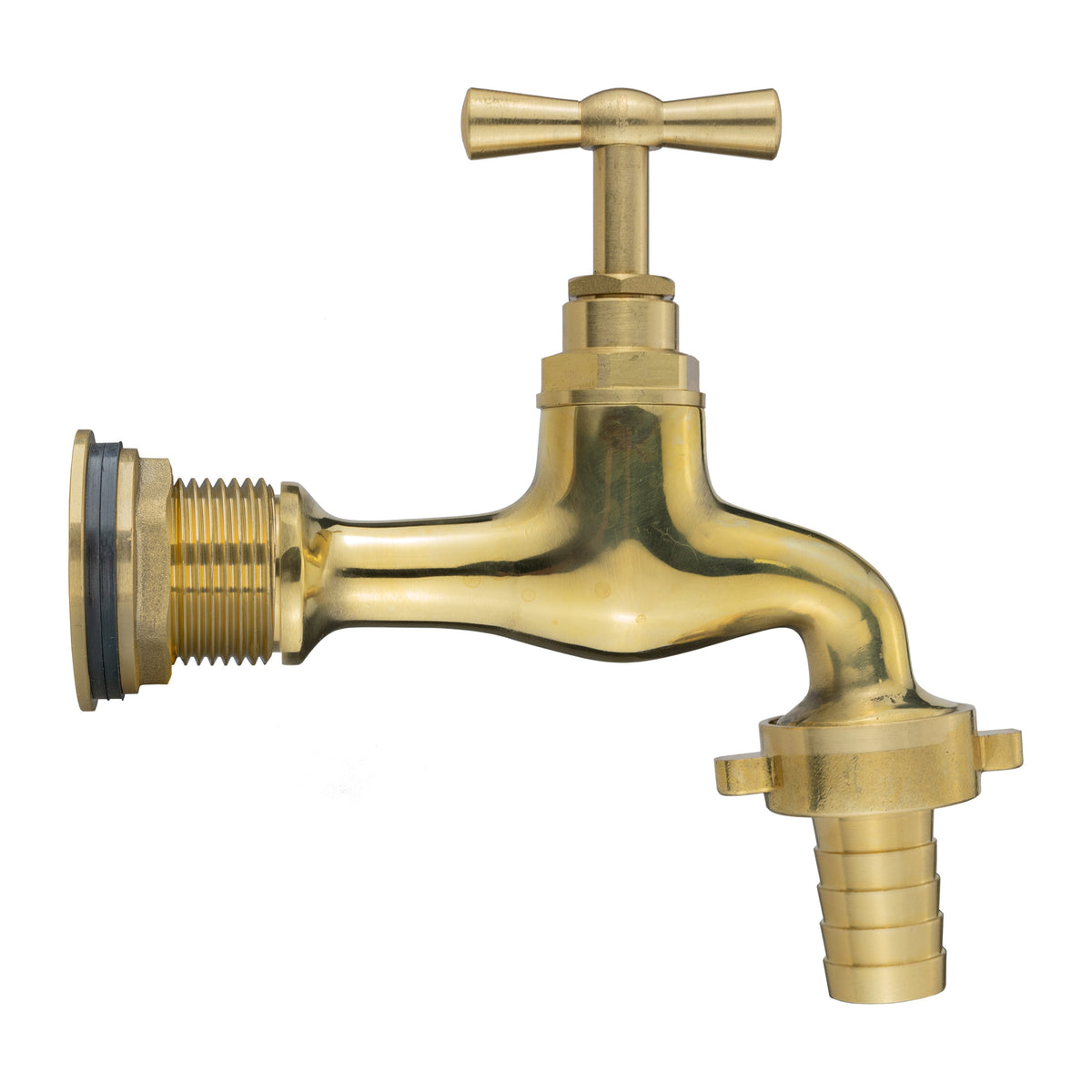 Water Butt Brass Kit 3/4in with 13mm Barbed Polished Brass Tap and Drill Bit