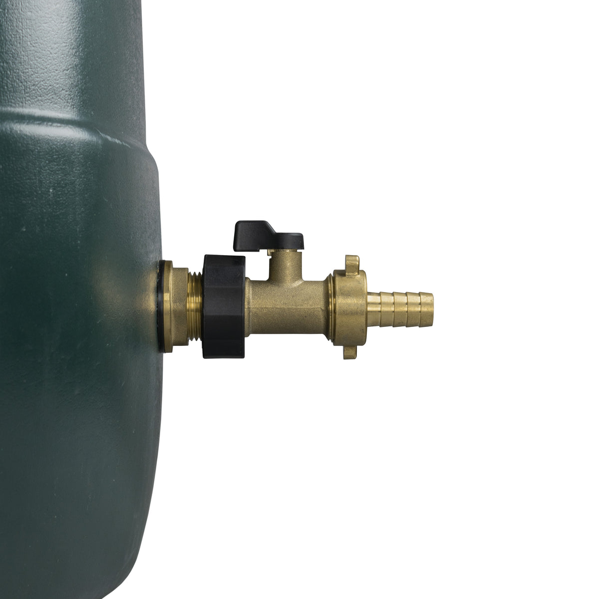 Water Butt Brass Kit 3/4in with Brass Valve + 13mm Barb for Brass Water Fitting