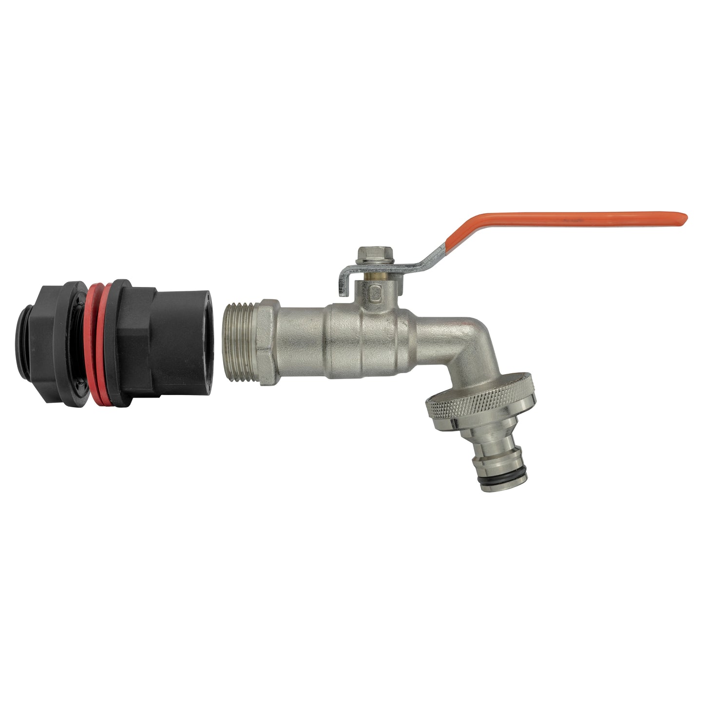 Water Butt Kit 1/2in with Quick Connect Lever Tap and Drill Bit Garden Hose Pipe