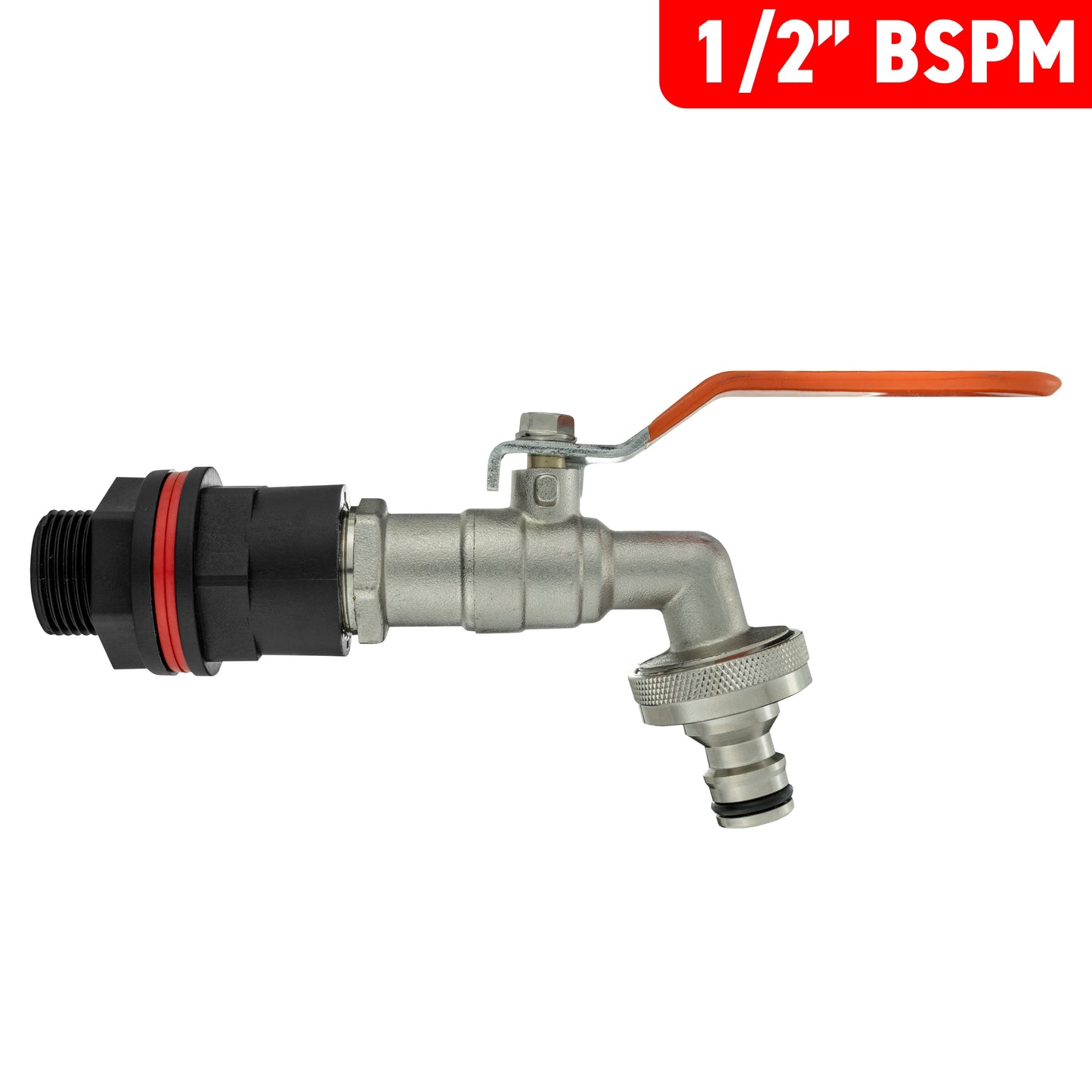 Water Butt Kit 1/2in with Quick Connect Lever Tap and Drill Bit Garden Hose Pipe
