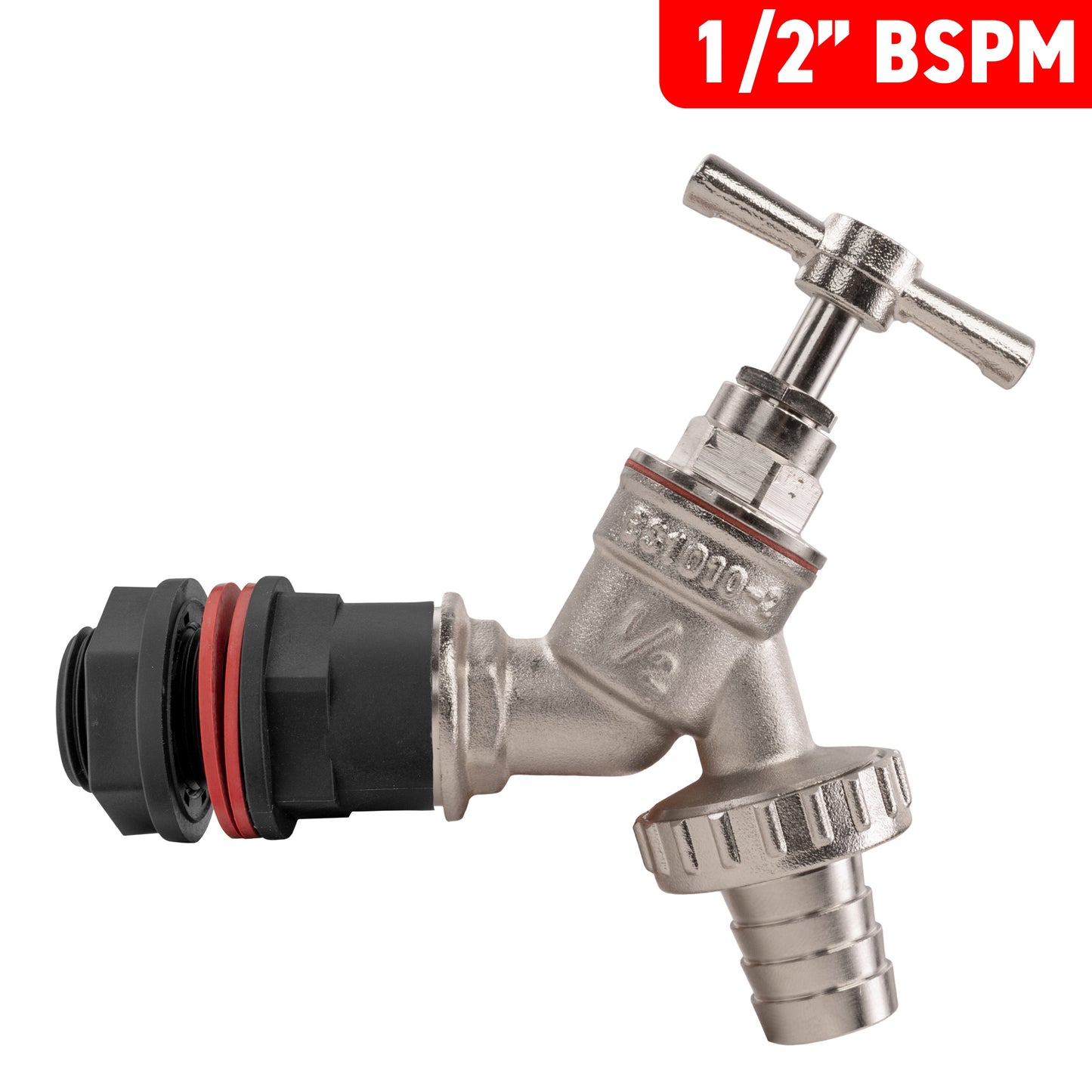Water Butt Kit 1/2" with Nickel Plated Barbed Tap and Drill Bit