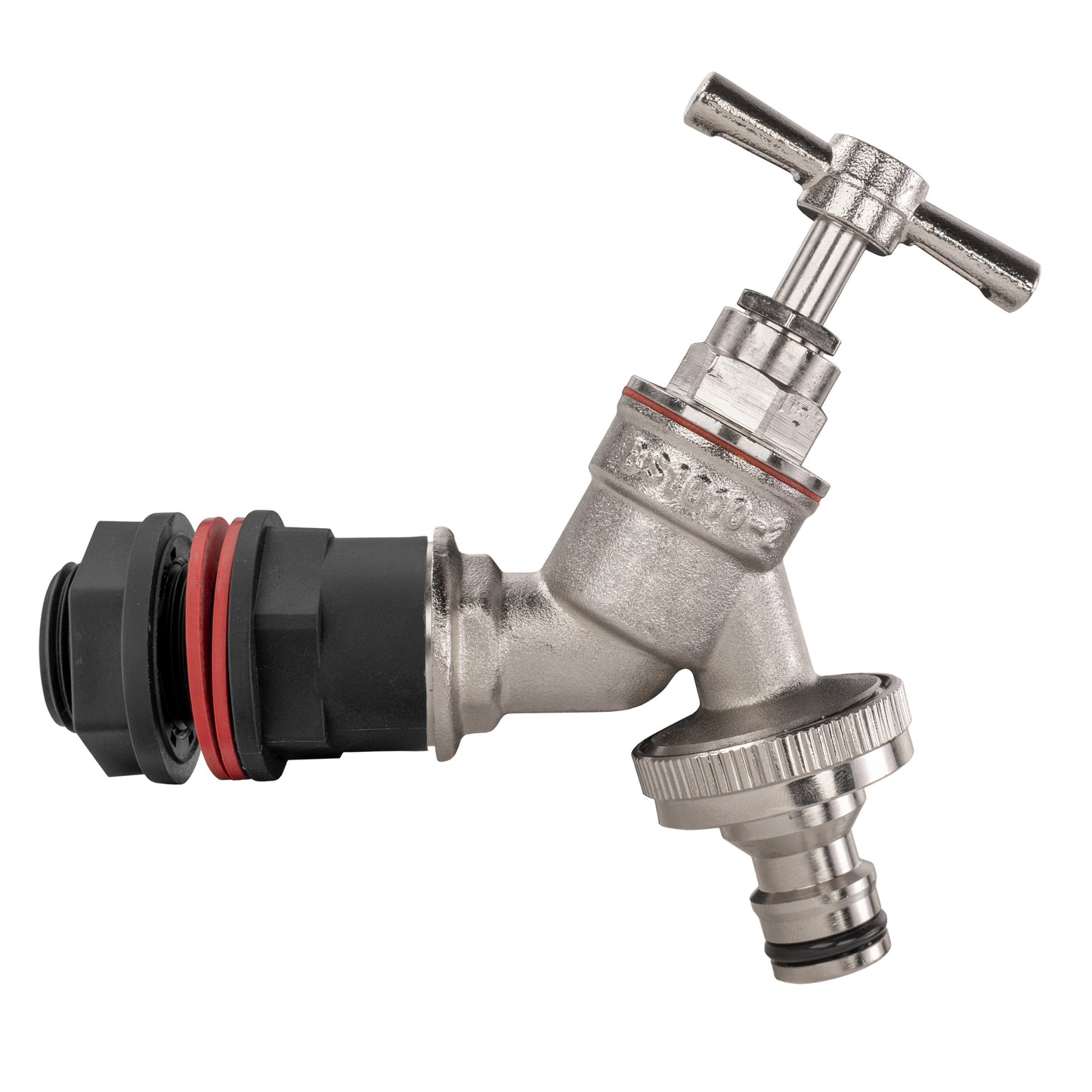 Water Butt Kit 1/2in with Nickel Plated Quick Connect Tap and Drill Bit