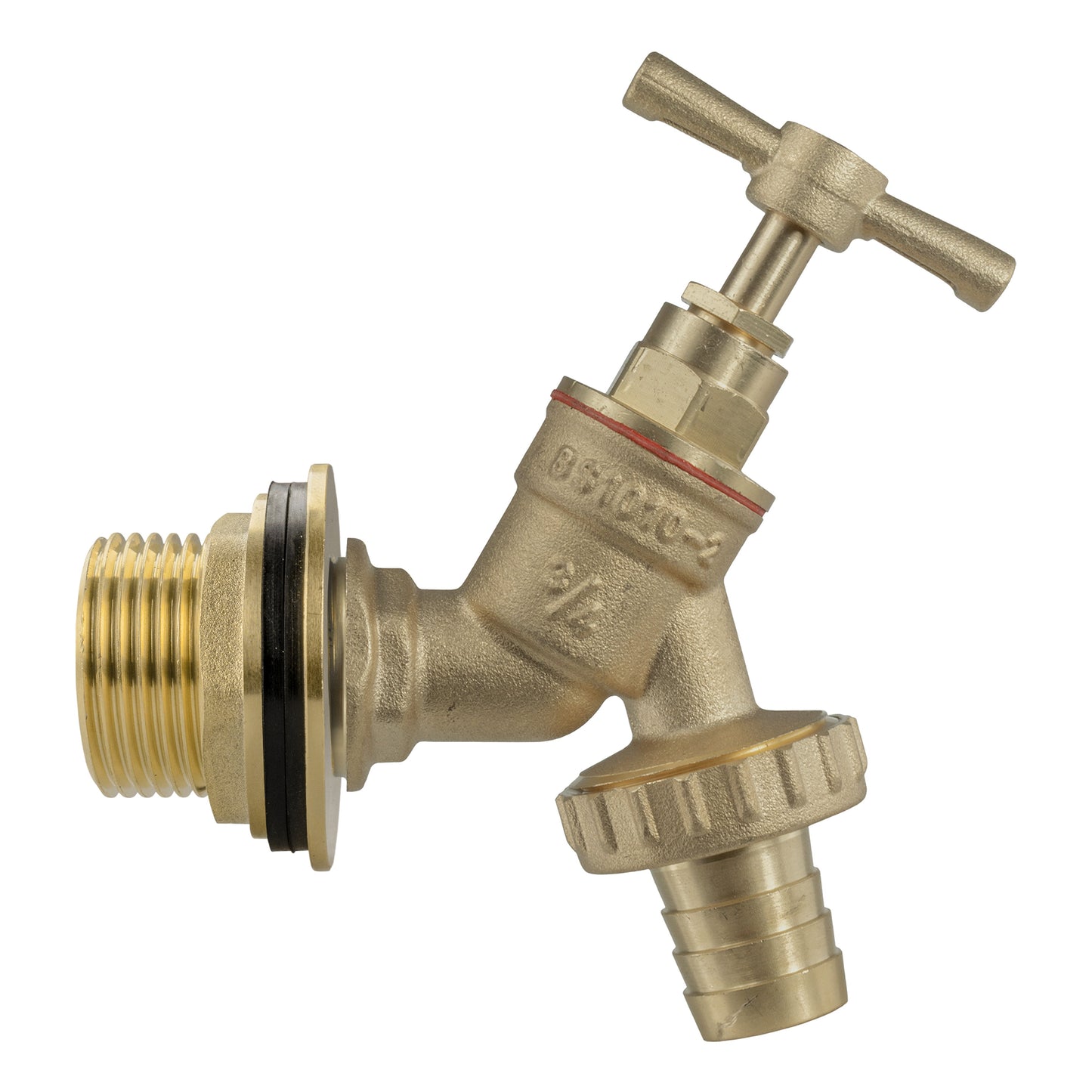 Water Butt Brass Kit 1in with Brass Barbed Tap Lawn Sprinkler Hose Connector Set
