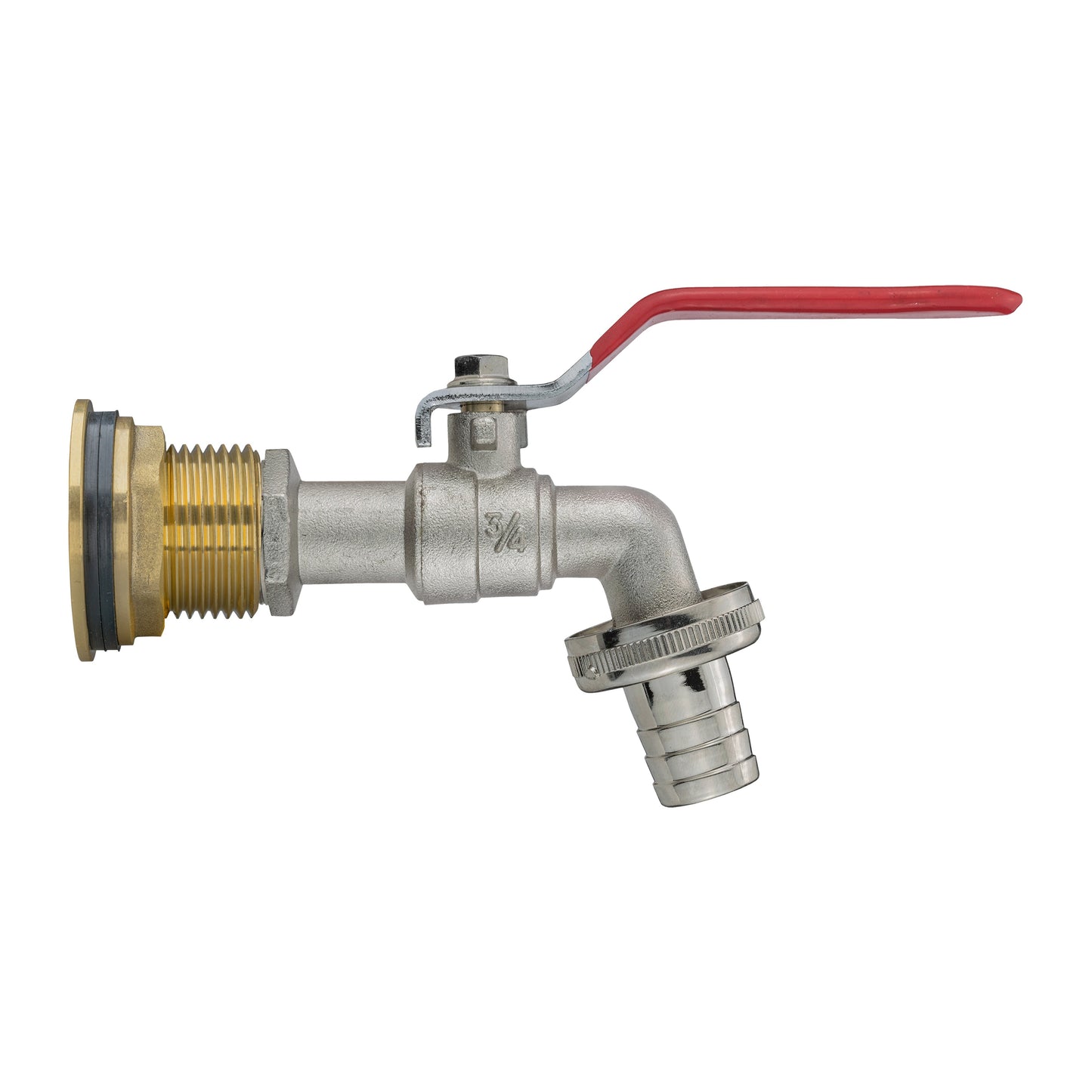 Water Butt Brass Kit 1in with Barbed Lever Tap Hose Pipe Fitting Water Connector