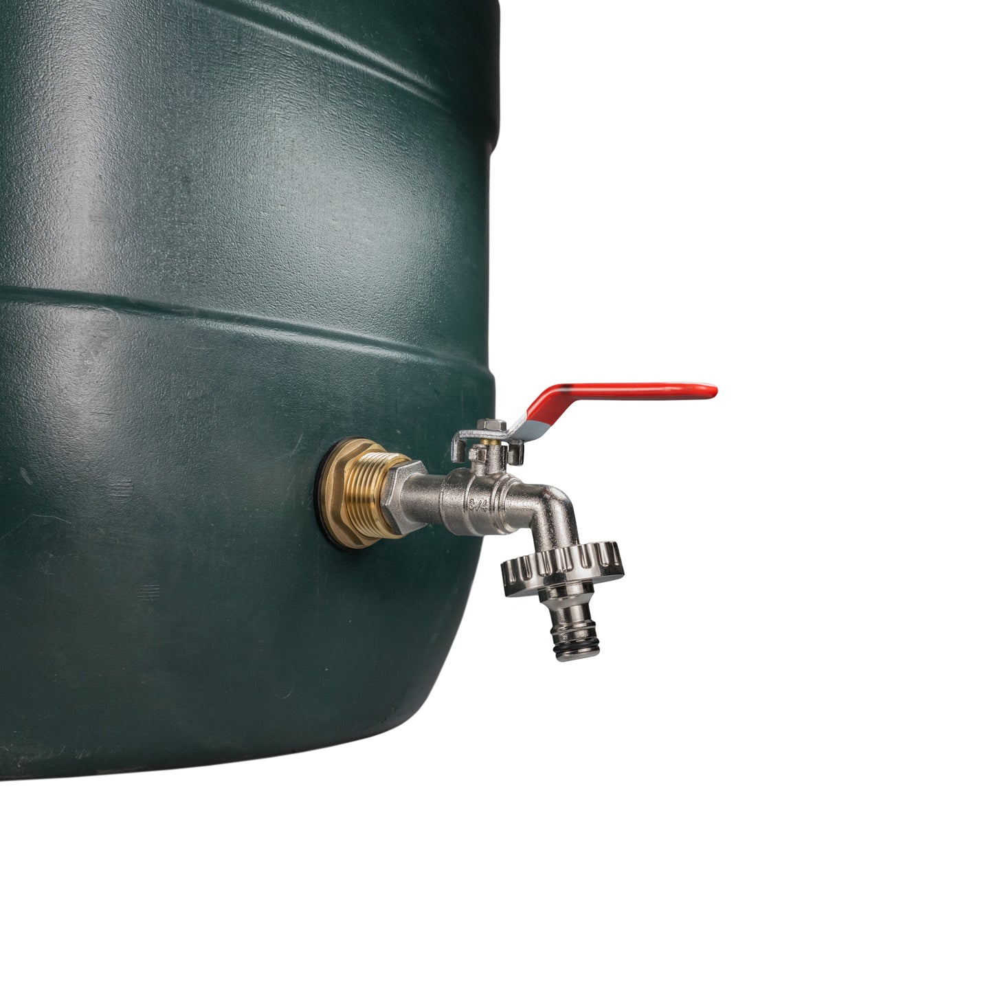 Water Butt Brass Kit 1in with Quick Connect Lever Tap and Drill Bit Tap Adapter