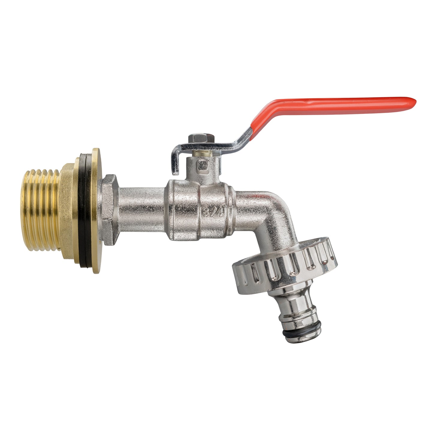 Water Butt Brass Kit 1in with Quick Connect Lever Tap and Drill Bit Tap Adapter