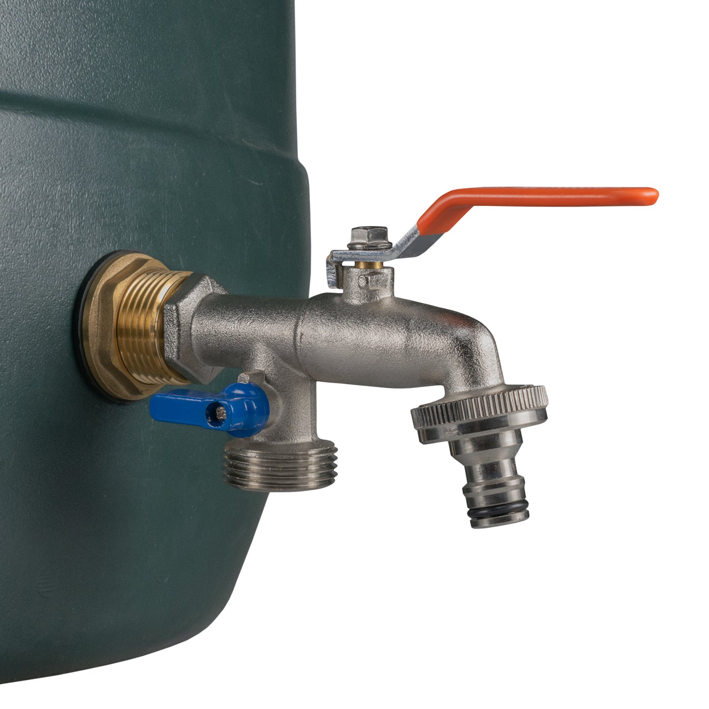 Water Butt Brass Kit 1in with Double Tap Outdoor Watering Kit Hose Connector Set