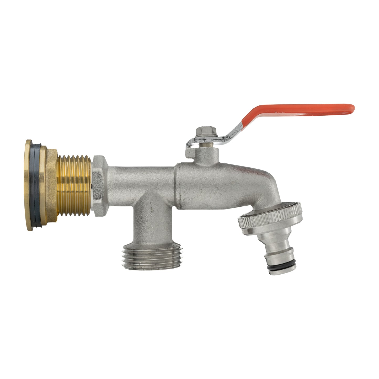 Water Butt Brass Kit 1in with Double Tap Outdoor Watering Kit Hose Connector Set