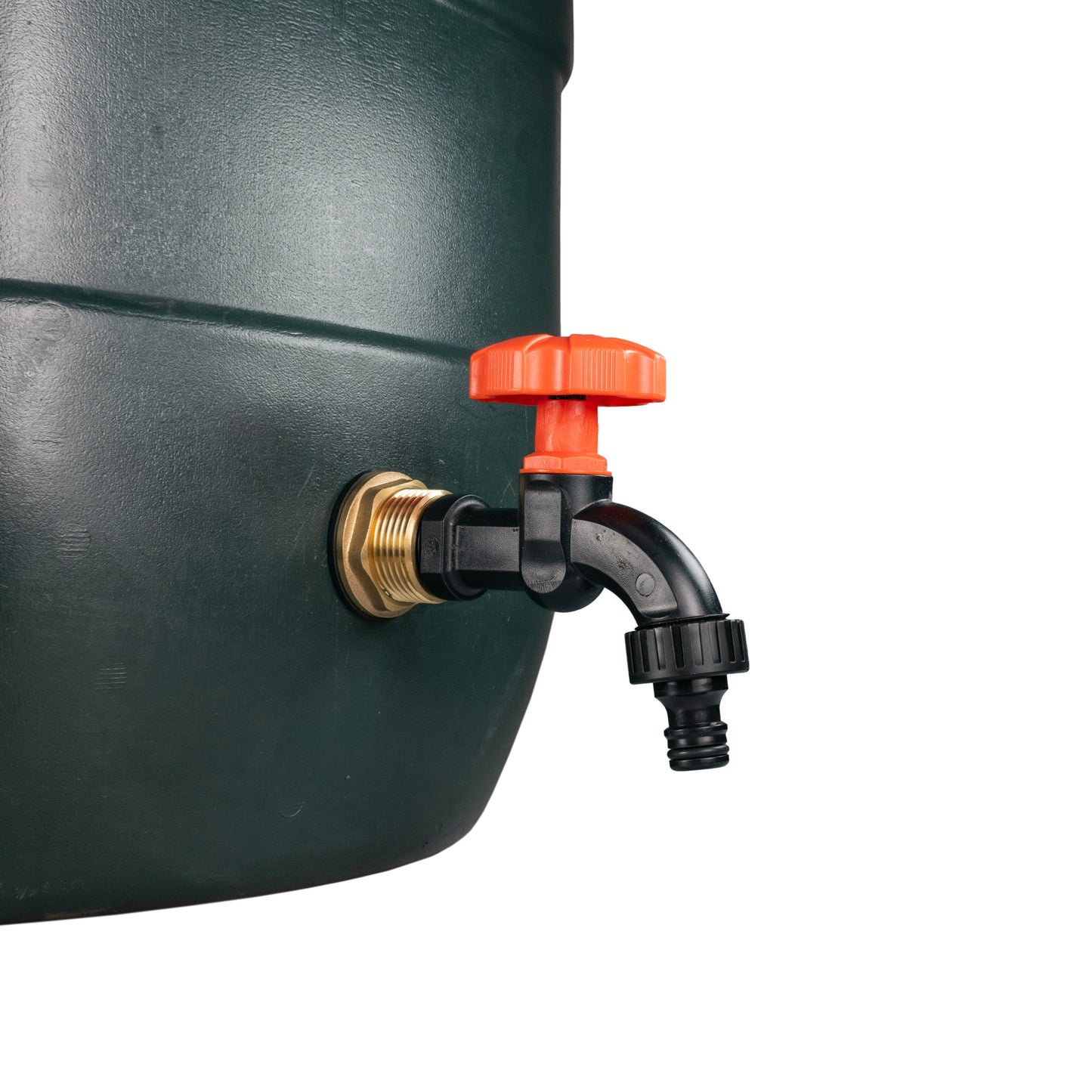 Water Butt Brass Kit 1in with Black Dial Tap and Drill Bit for Hose Pipe Fitting