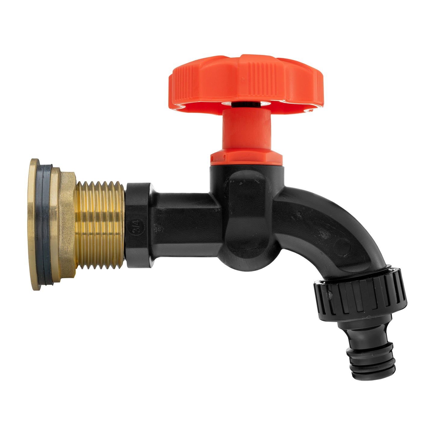 Water Butt Brass Kit 1in with Black Dial Tap and Drill Bit for Hose Pipe Fitting