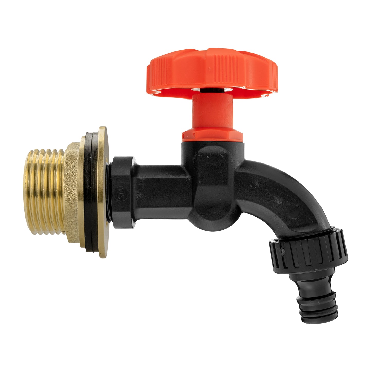 Water Butt Brass Kit 1in with Black Dial Tap and Drill Bit for Hose Pipe Fitting