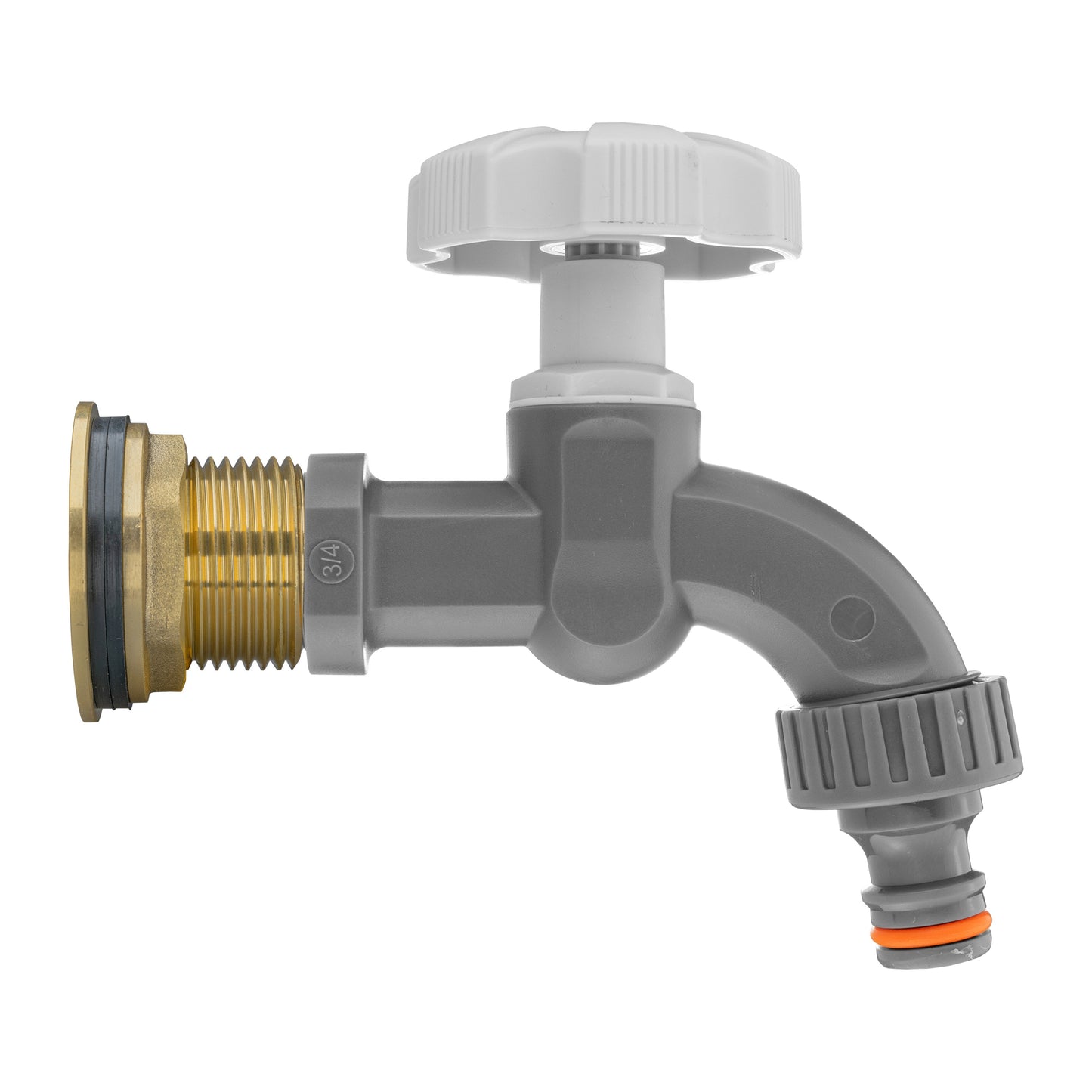 Water Butt Brass Kit 1in with Grey Dial Tap Hose Connector Set Hose Pipe Fitting