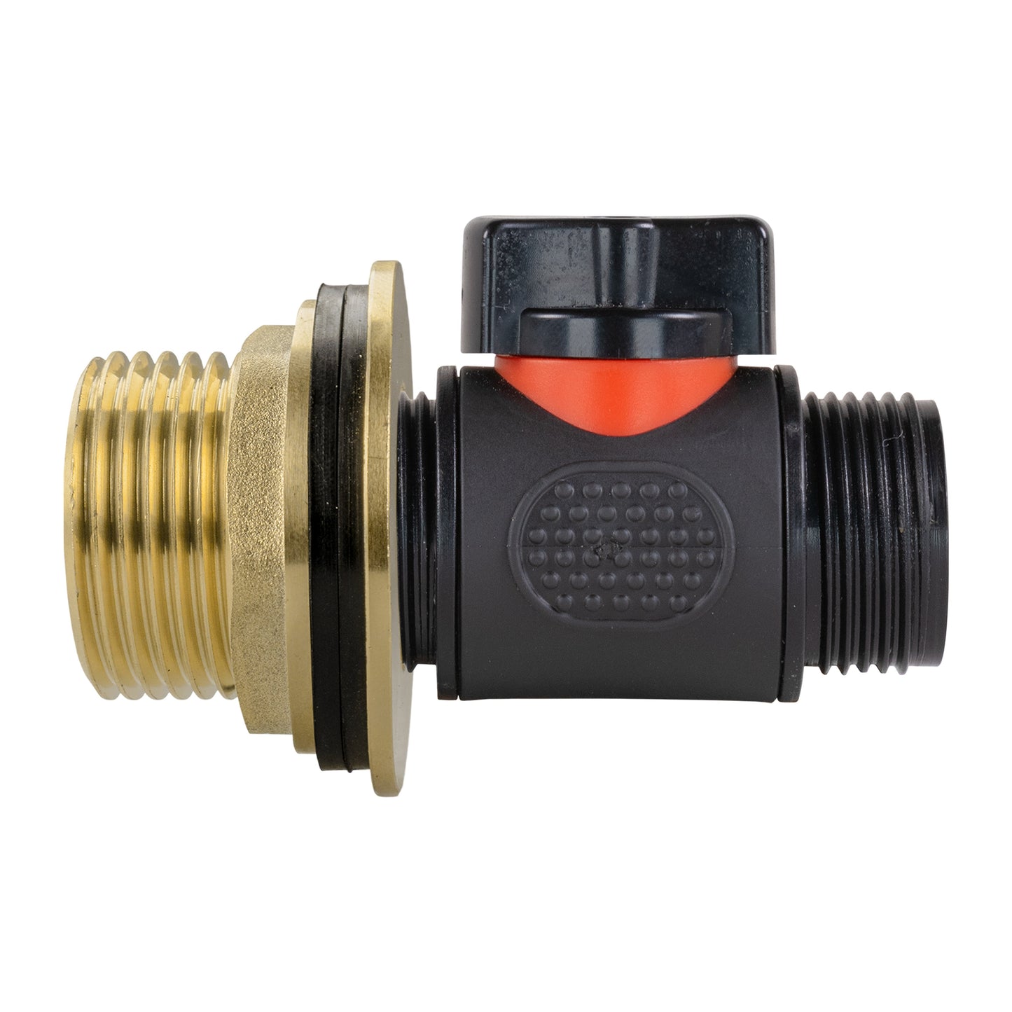 Water Butt Brass Kit 1in with 3/4in BSP In-Line Valve and Drill Bit