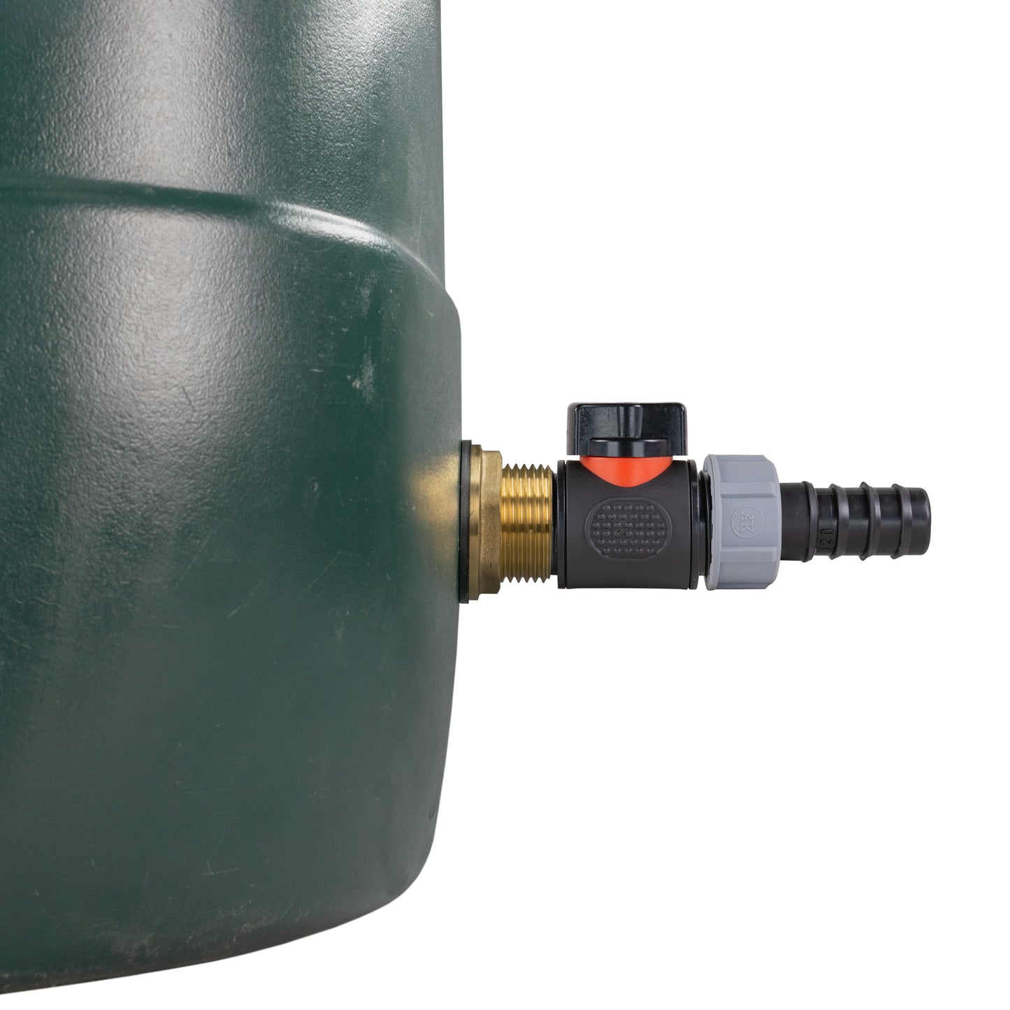 Water Butt Brass Kit 1in with In-Line Valve + 20mm Barb for Outdoor Watering Kit