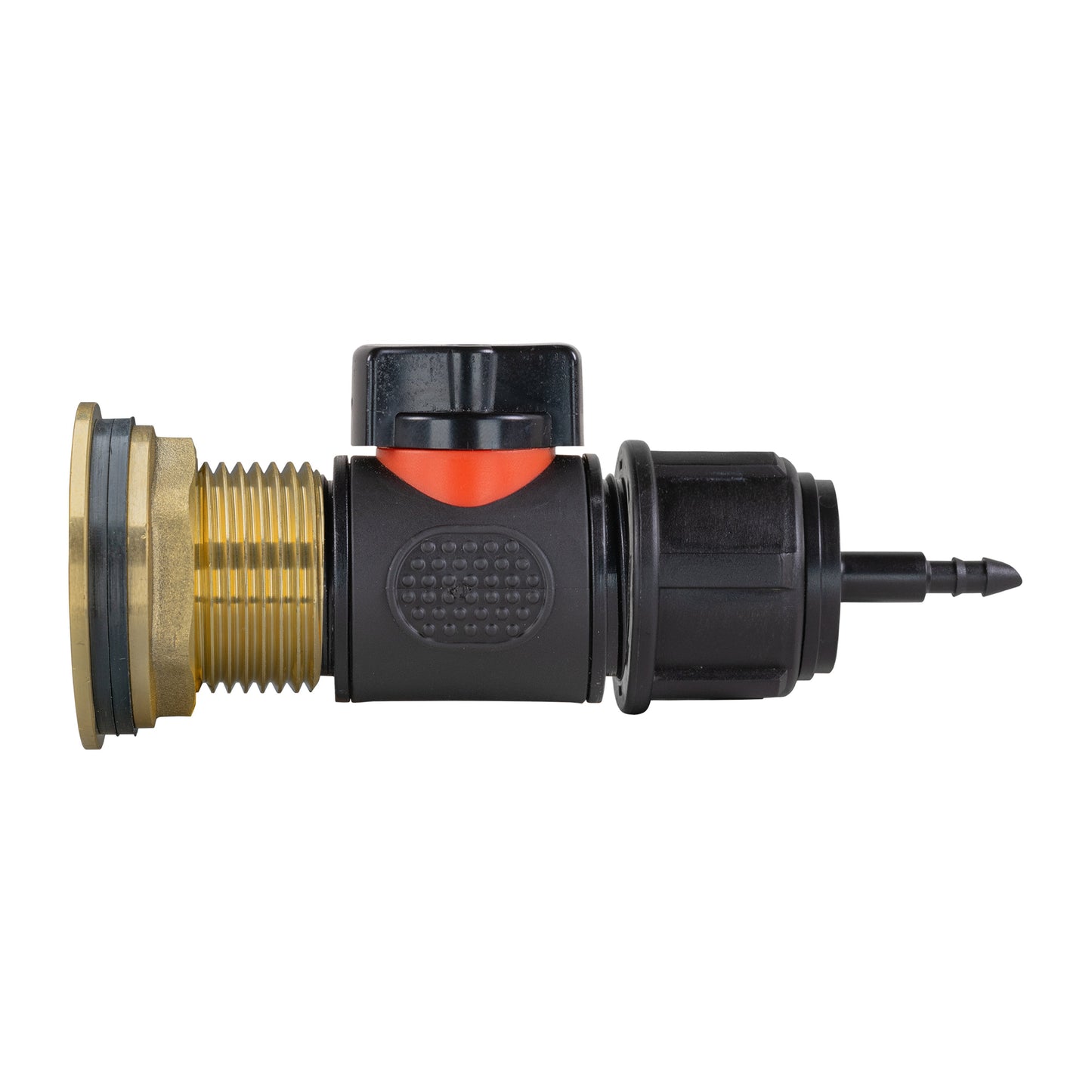 Water Butt Brass Kit 1in with In-Line Valve + 4mm Barb for Micro Watering System