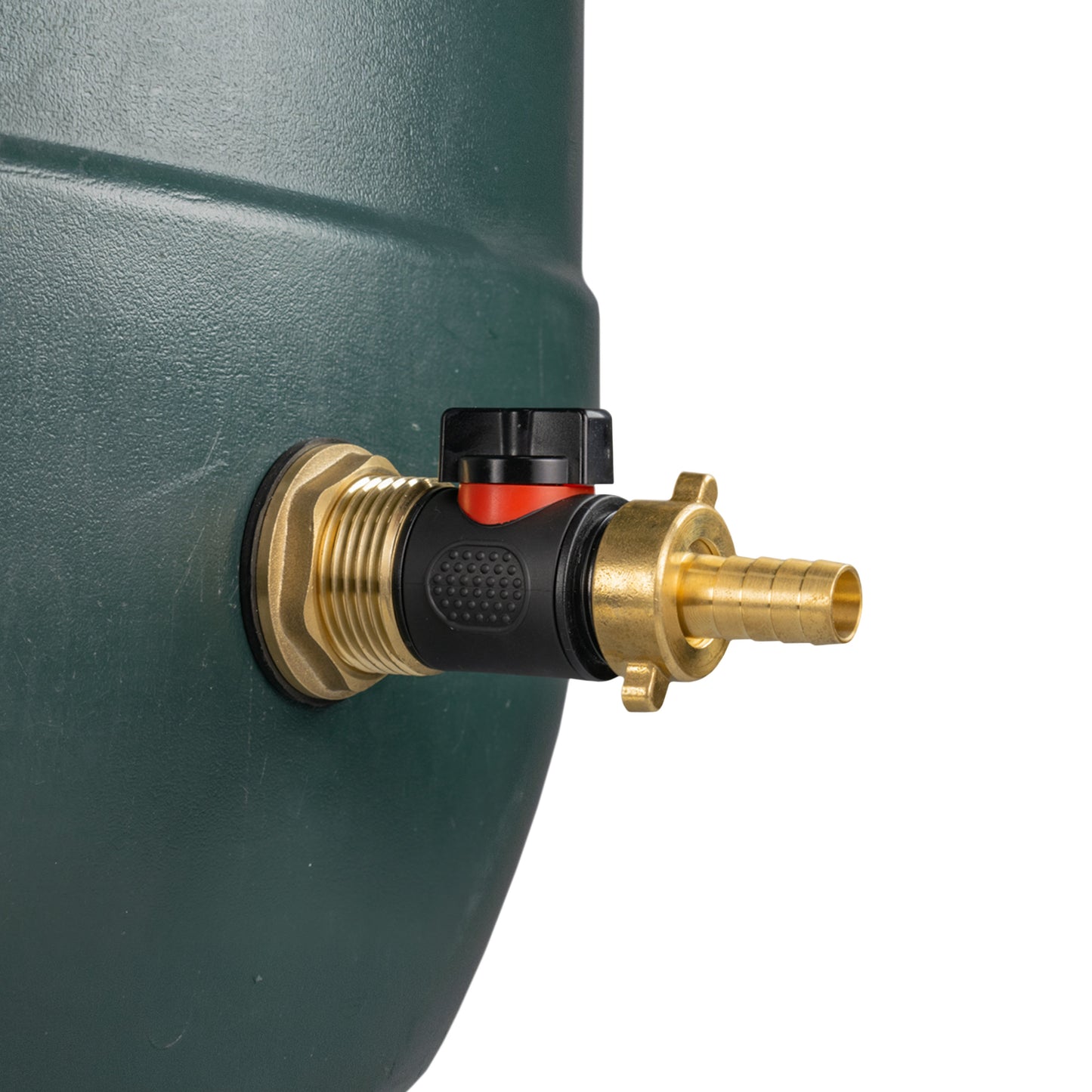 Water Butt Brass Kit 1in with In-Line Valve + 1/2in Brass Barb Hose Pipe Fitting