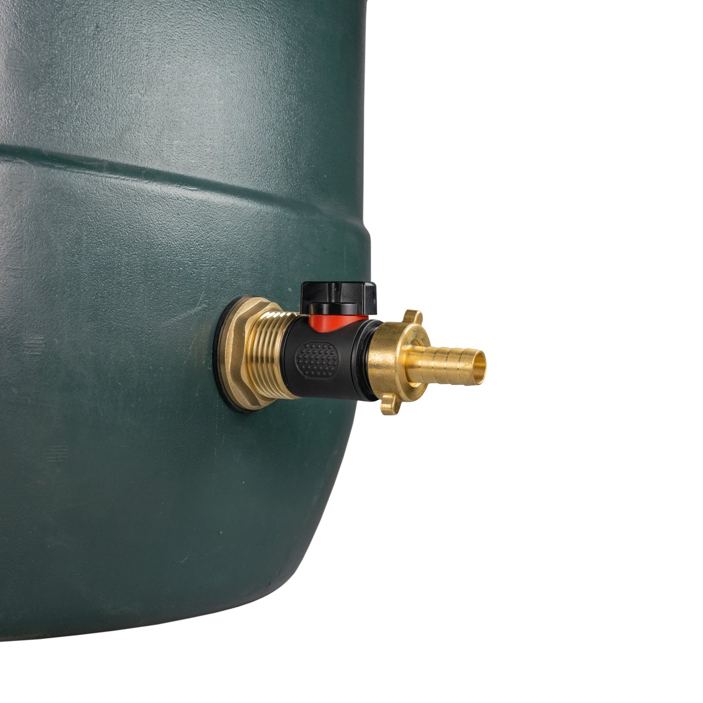 Water Butt Brass Kit 1in with In-Line Valve + 1/2in Brass Barb and Drill Bit