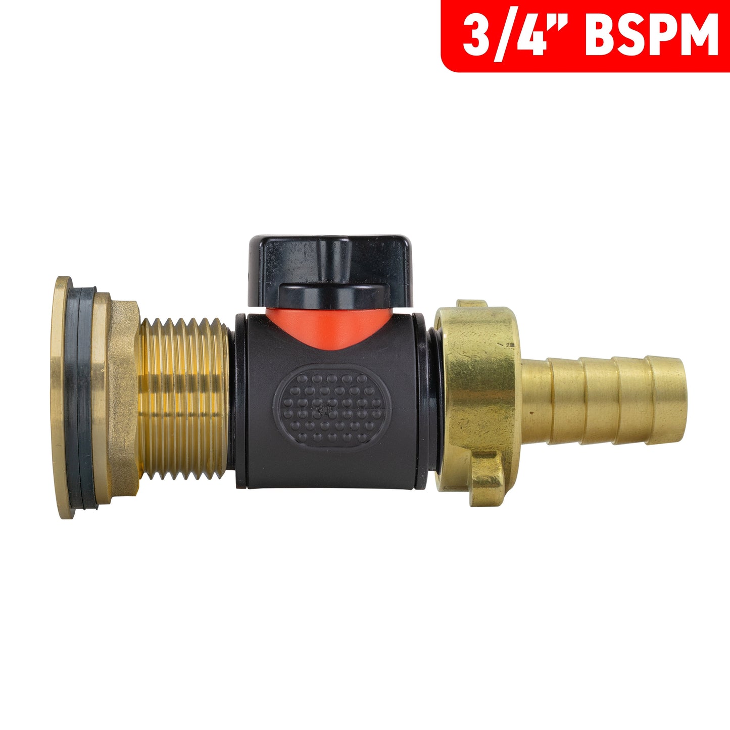 Water Butt Brass Kit 1in with In-Line Valve + 1/2in Brass Barb and Drill Bit