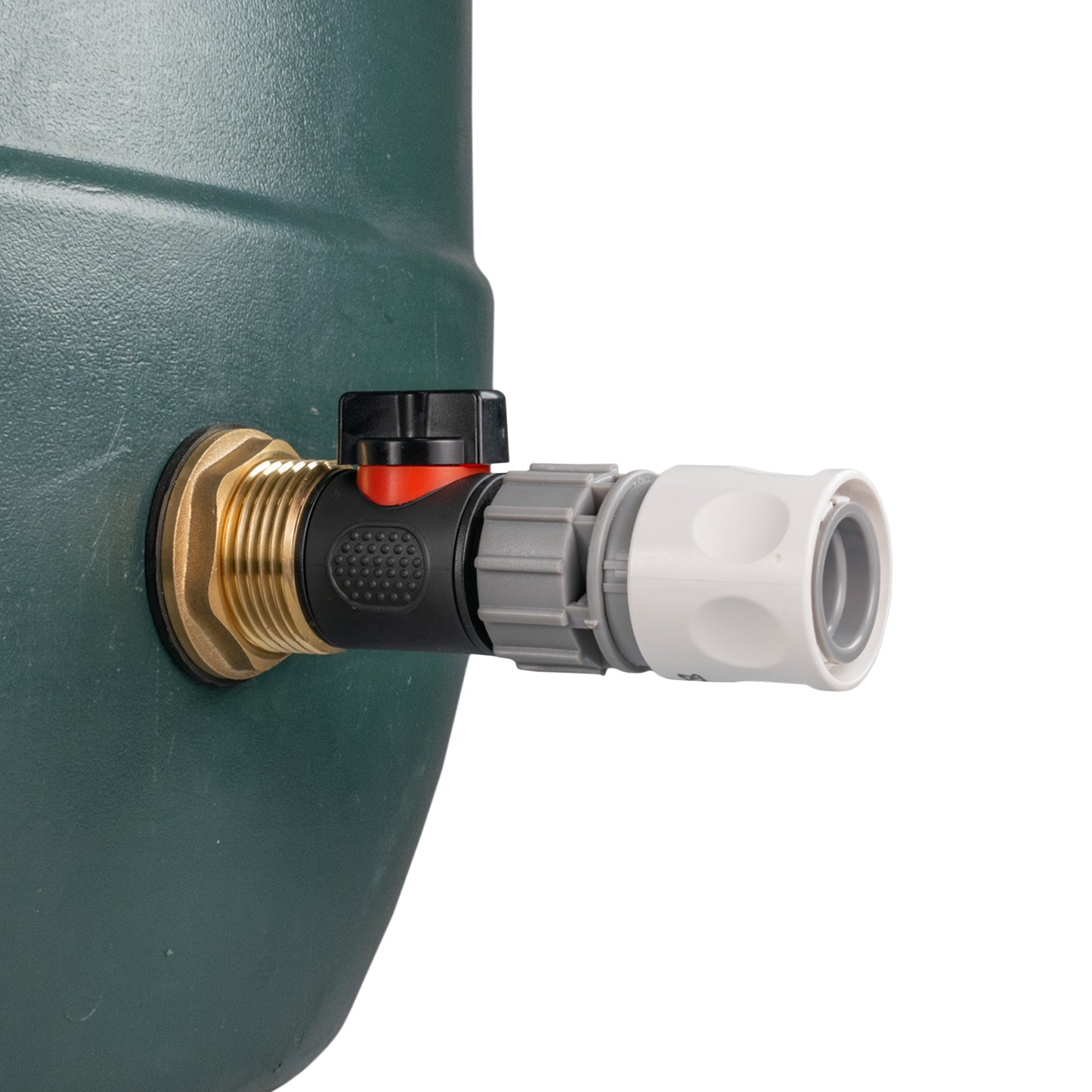 Water Butt Brass Kit 1in with In-Line Valve + Female Quick Connector WL