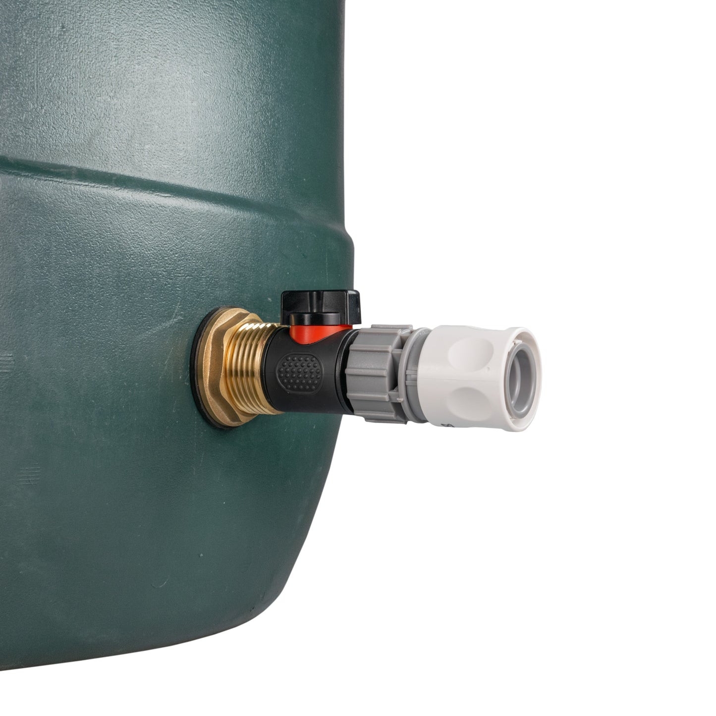 Water Butt Brass Kit 1in with In-Line Valve + Female Quick Connector WL