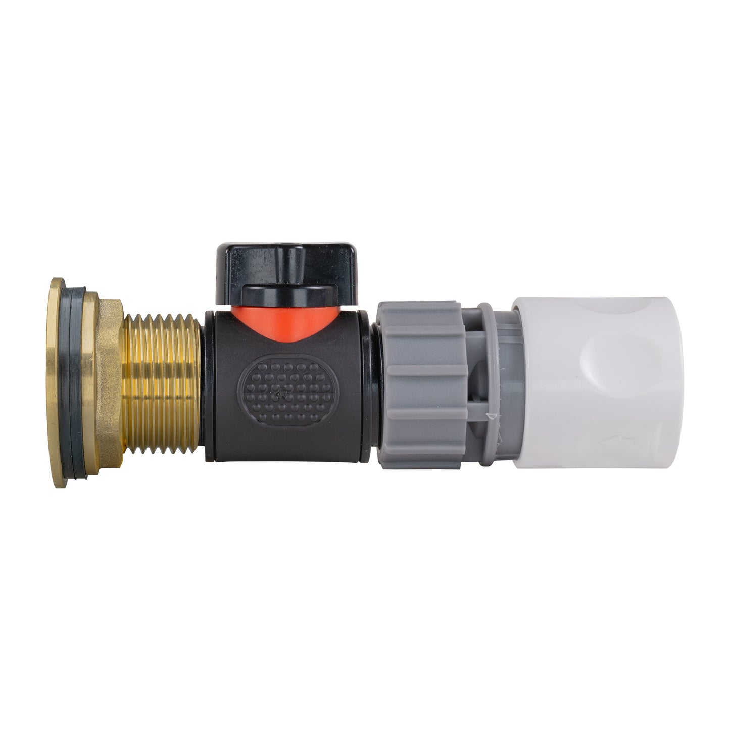 Water Butt Brass Kit 1in with In-Line Valve + Female Quick Connector WL