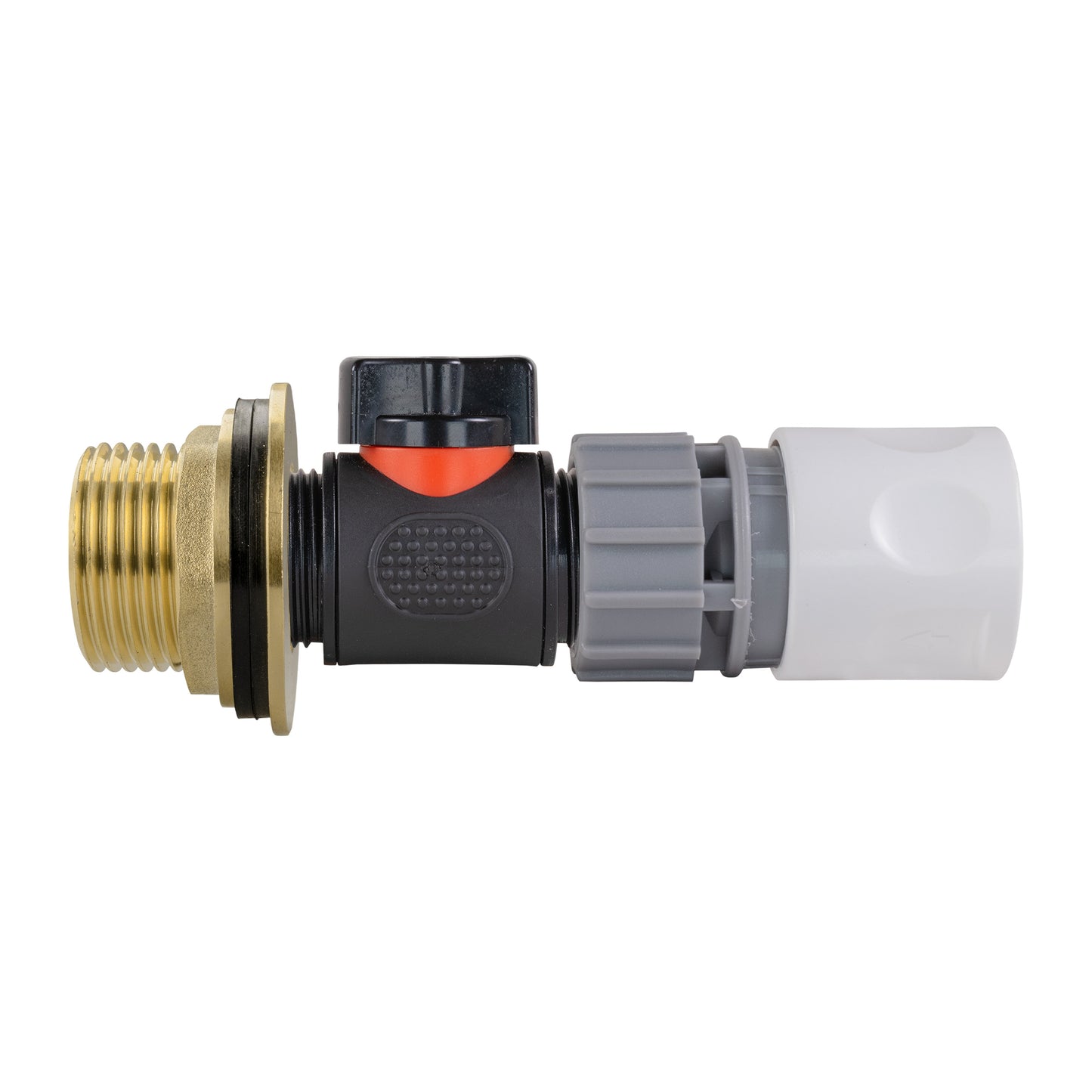 Water Butt Brass Kit 1in with In-Line Valve + Female Quick Connector WL