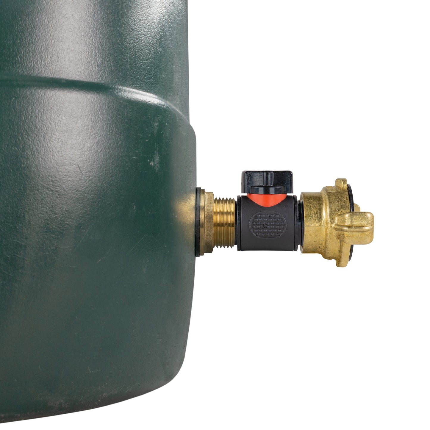 Water Butt Brass Kit 1in with In-Line Valve + Geka and Drill Bit Water Connector