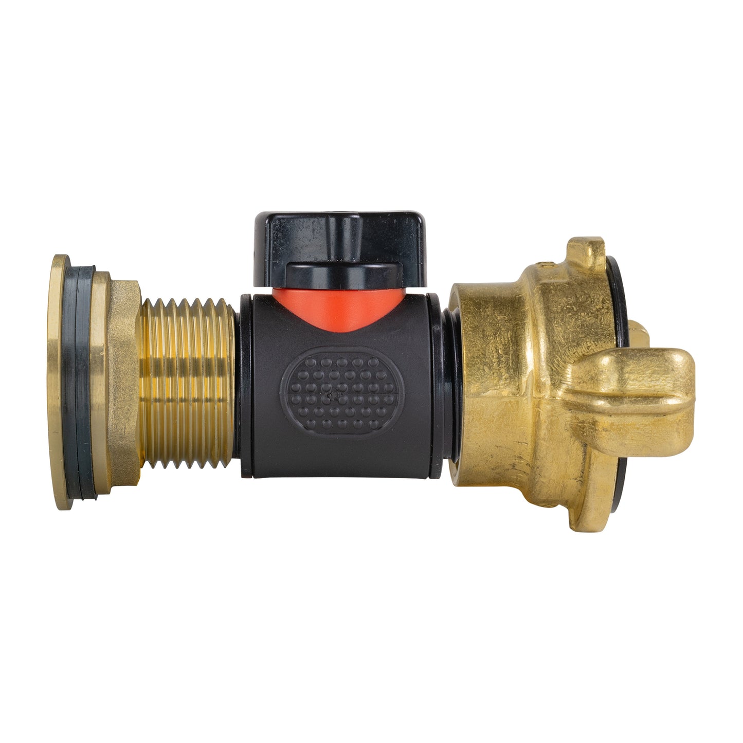 Water Butt Brass Kit 1in with In-Line Valve + Geka and Drill Bit Water Connector