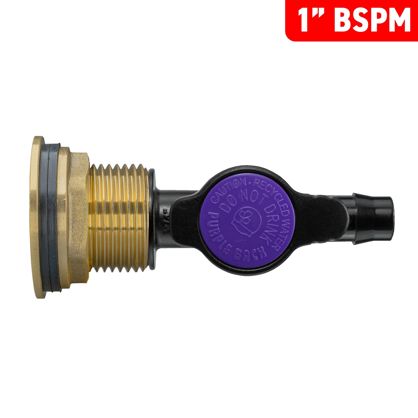Water Butt Brass Kit 1in with 13mm Barb Irrigation Valve and Drill Bit