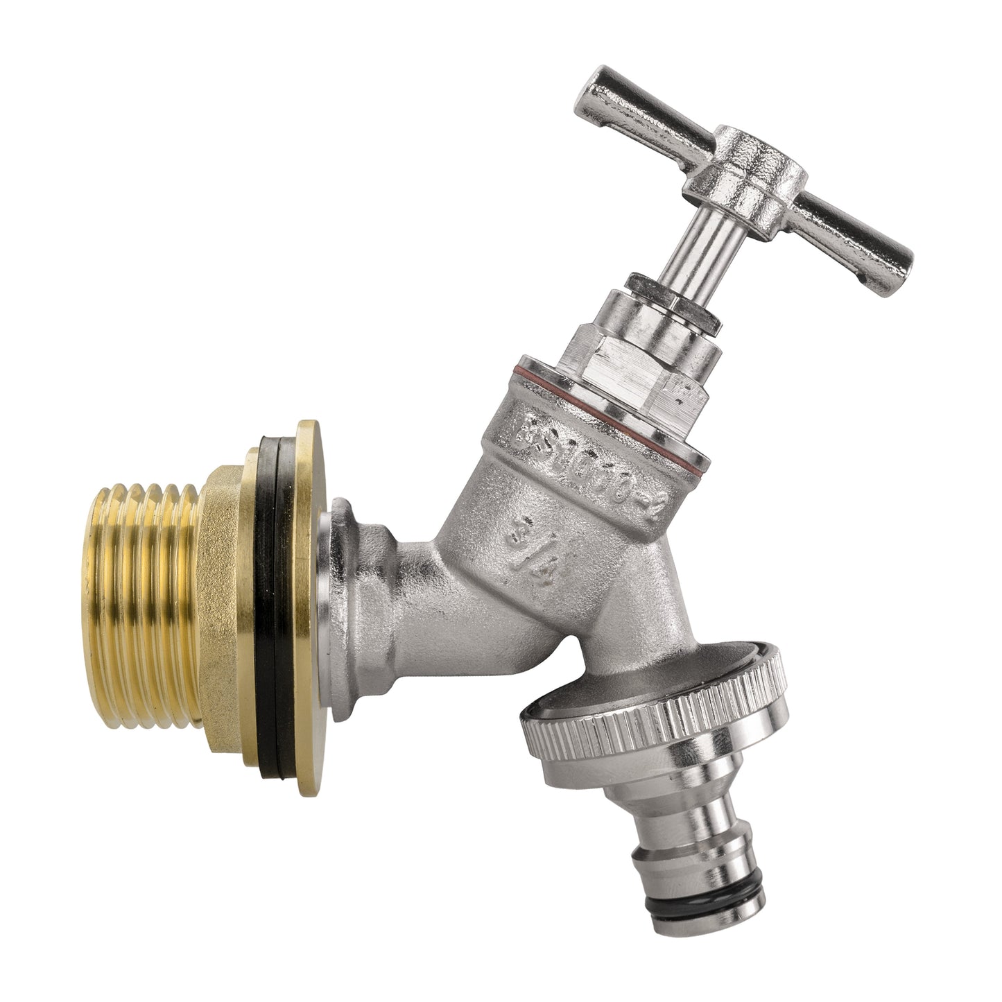Water Butt Brass Kit 1in with Nickel Plated Quick Connect Tap Hose Connector Set