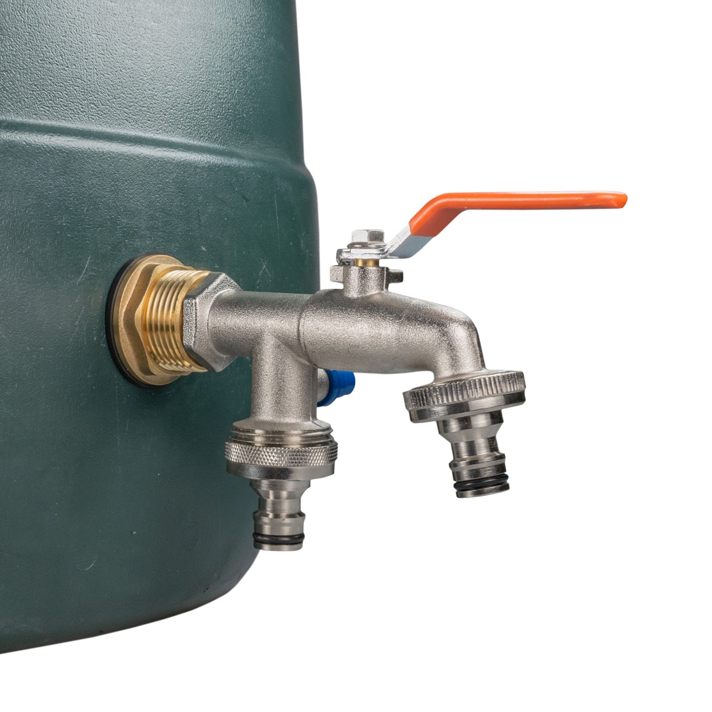 Water Butt Brass Kit 1in with Double Quick Connect Tap for Outdoor Watering Kit