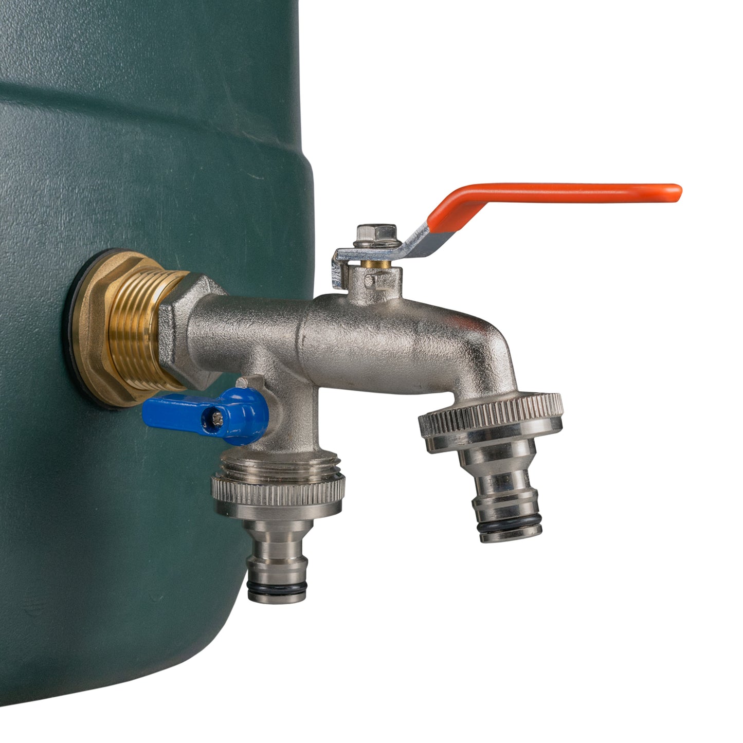 Water Butt Brass Kit 1in with Double Quick Connect Tap for Outdoor Watering Kit
