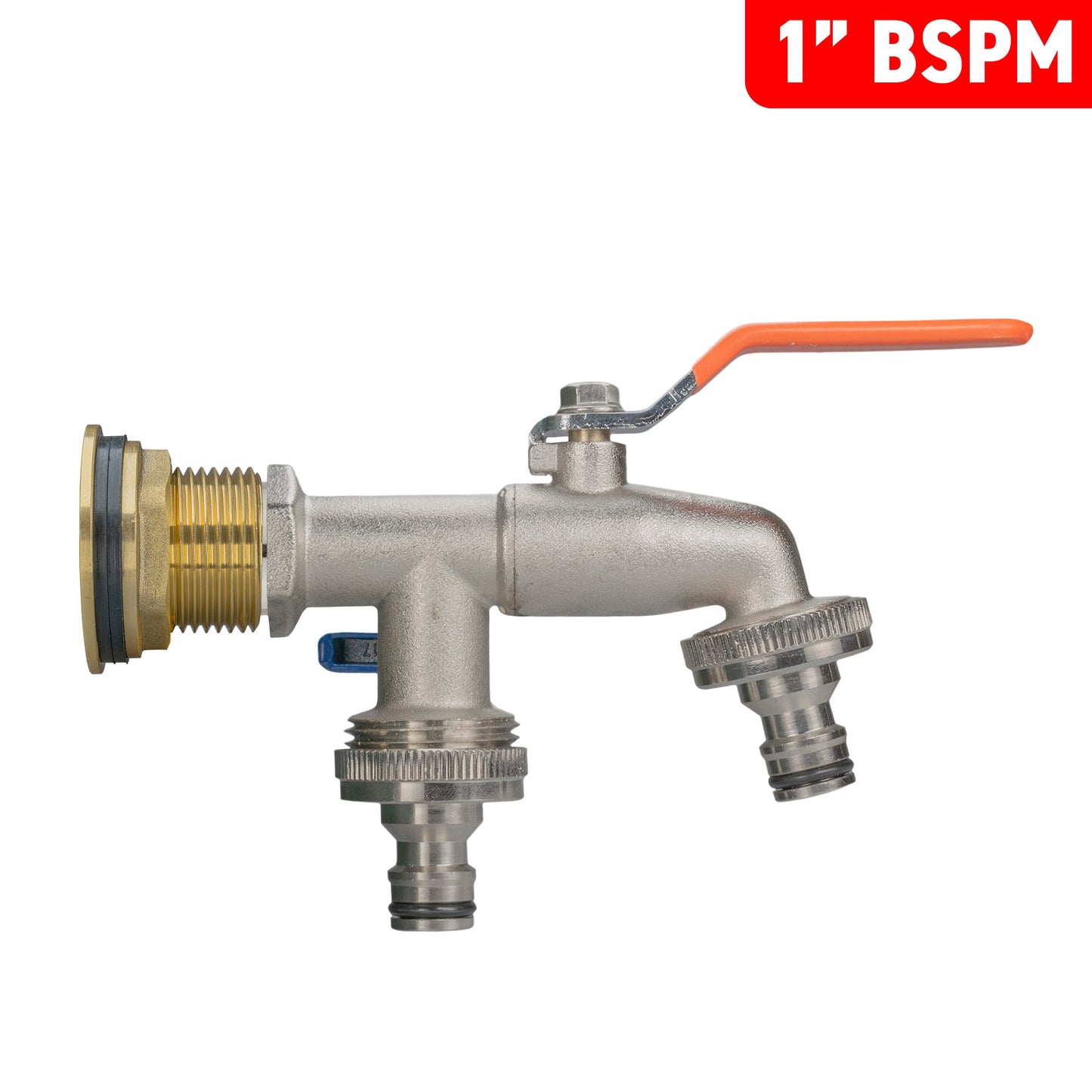 Water Butt Brass Kit 1in with Double Quick Connect Tap for Outdoor Watering Kit