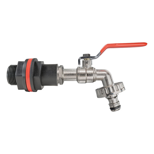 Water Butt Kit 3/4in with Quick Connect Lever Tap Hose Connector Set Tap Adapter