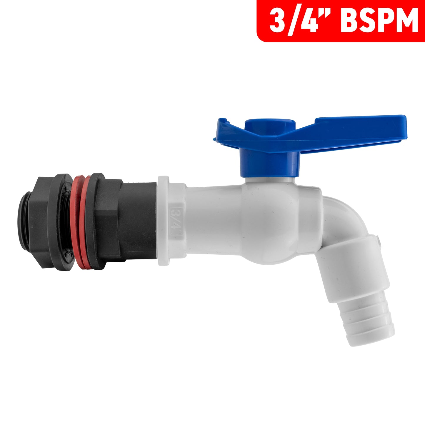 Water Butt Kit 3/4in with White PVC Tap Hose Connector Set Garden Irrigation Kit